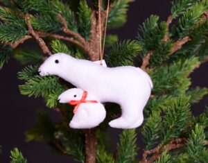 Polar Bear With Cub Ornament