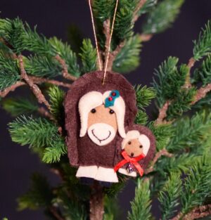 Musk Ox With Baby Ornament