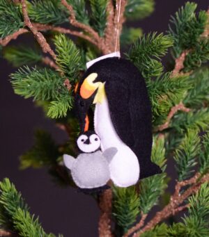 Penguin With Baby Ornament