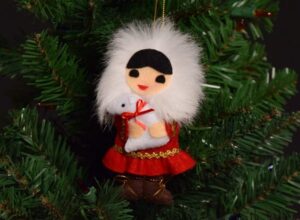 Eskimo Girl & Polar Bear Ornament