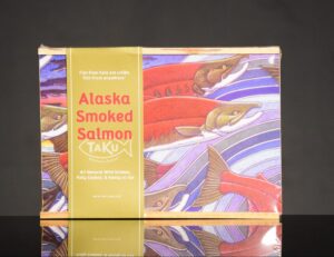 Wooden Gift Box Smoked Sockeye Salmon 8oz. – Ray Troll Artwork
