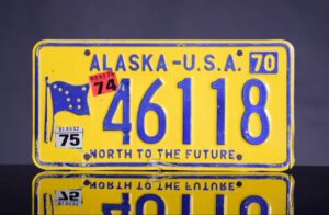 Alaskan License Plate – North to the Future