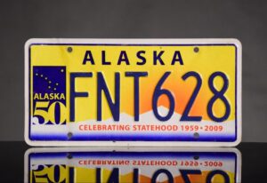 Alaskan License Plate- Celebrating 50 Years of Statehood