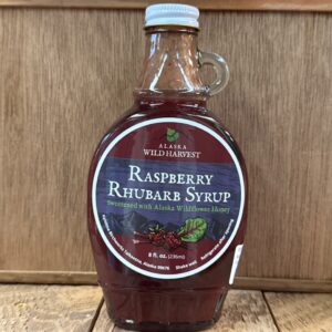 8oz. Raspberry Rhubarb Syrup Glass Bottle