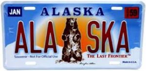 Alaska Souvenir License Plate